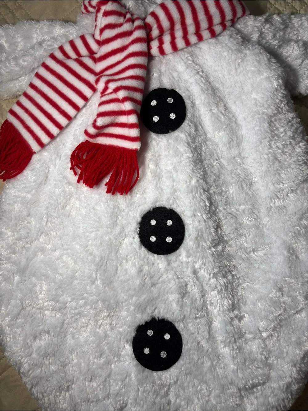 0-9M Snowman Plush Baby Bunting with Striped Scarf Costume